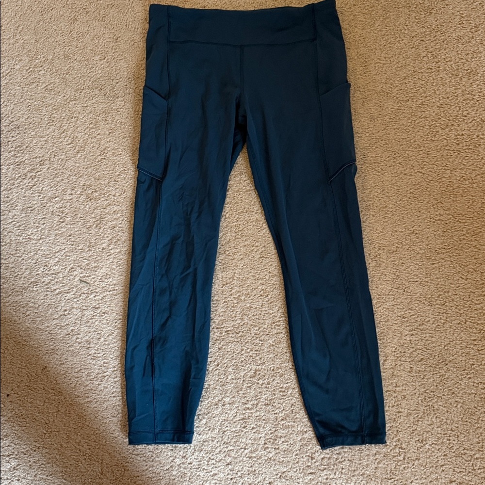 Turquoise Lulu Lemon Leggings with pockets